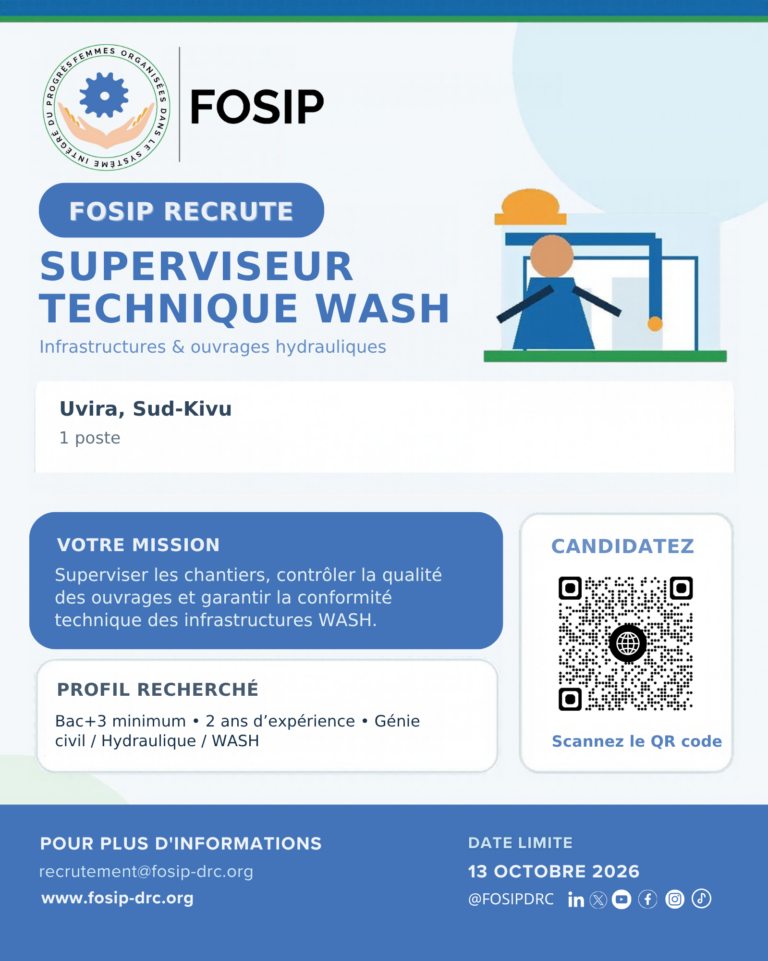 Superviseur technique WASH